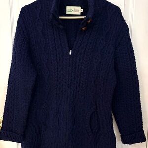 Cozy Irish Knit Navy Cable Cardigan